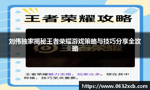 刘伟独家揭秘王者荣耀游戏策略与技巧分享全攻略